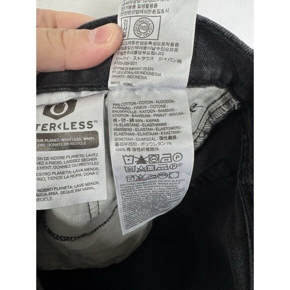 Levis 514 Jeans Mens 32x32 Black Straight Leg Denim Pants Cotton Blend Stretch - Picture 5 of 9